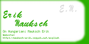 erik mauksch business card